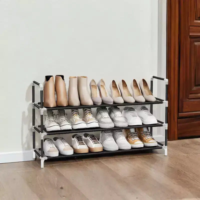 Slim 3-Tier Shoe Rack with Space-Saving Design and Sturdy Construction - Ideal Shoe Storage Solution for Entryways and Closets