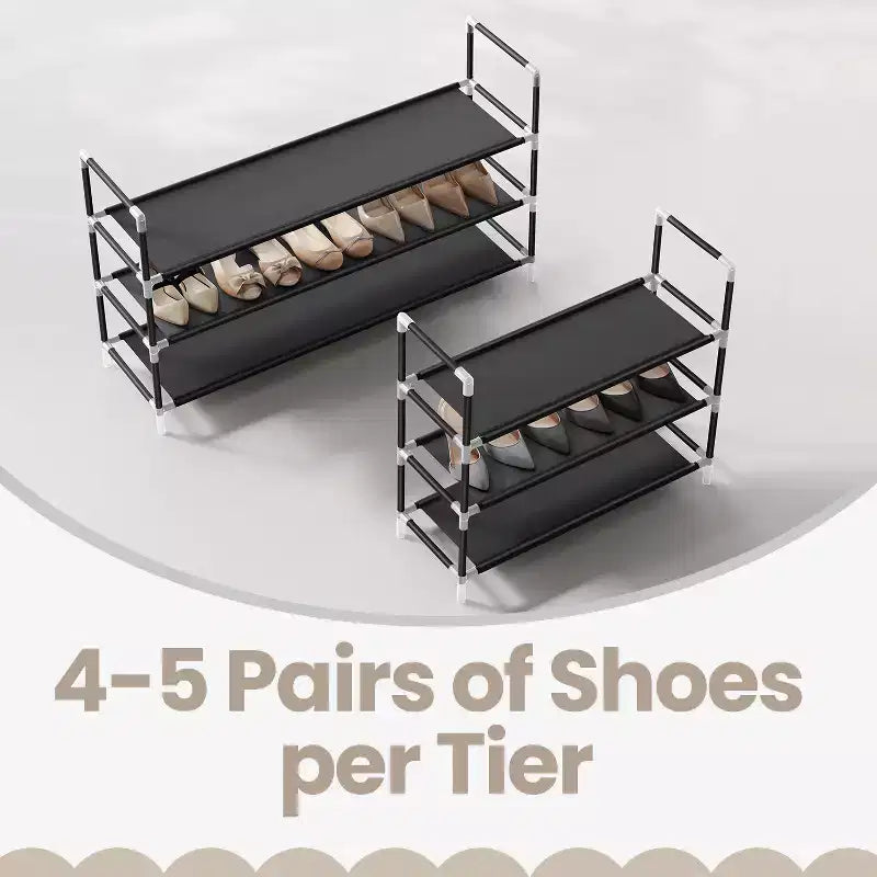 Slim 3-Tier Shoe Rack with Space-Saving Design and Sturdy Construction - Ideal Shoe Storage Solution for Entryways and Closets