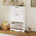 Famapy Modern White Flip-Front 3-Drawer Shoe Cabinet