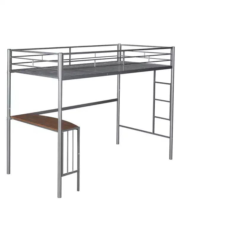 Whisen Twin Over Full Metal Bunk Bed with Desk and Ladder