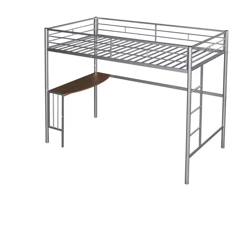 Whisen Twin Over Full Metal Bunk Bed with Desk and Ladder