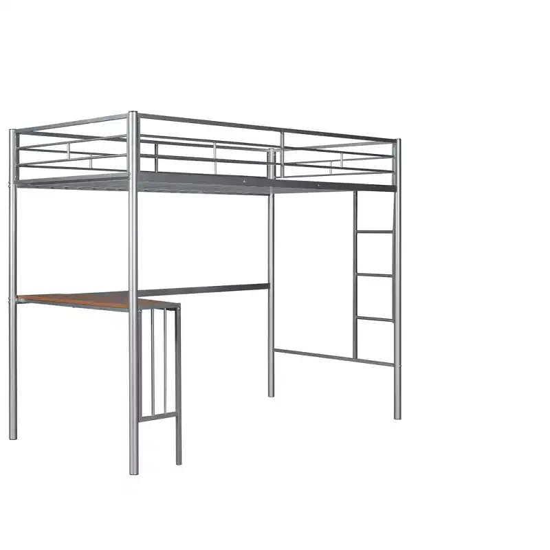 Whisen Twin Over Full Metal Bunk Bed with Desk and Ladder