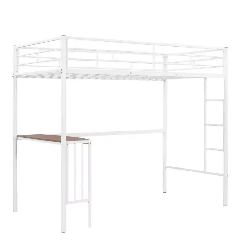 Whisen Twin Over Full Metal Bunk Bed with Desk and Ladder