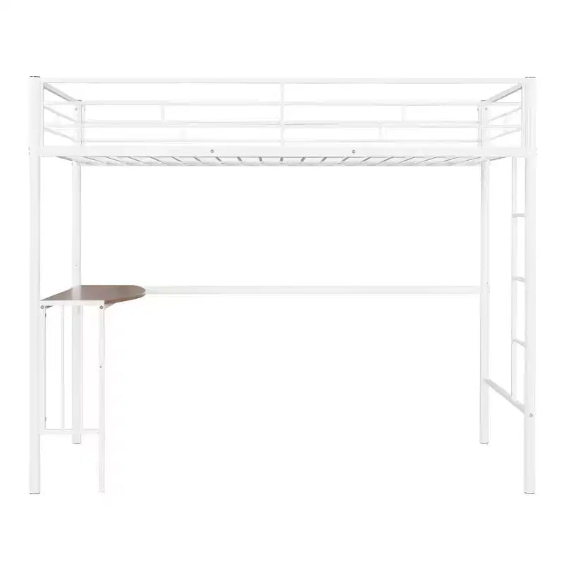 Whisen Twin Over Full Metal Bunk Bed with Desk and Ladder