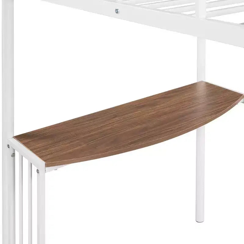 Whisen Twin Over Full Metal Bunk Bed with Desk and Ladder