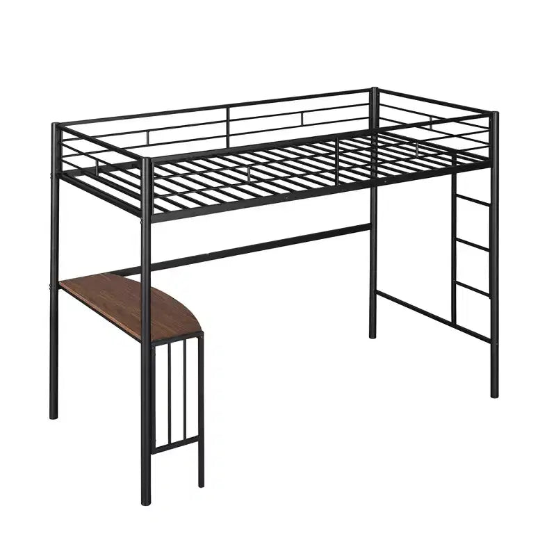 Whisen Twin Over Full Metal Bunk Bed with Desk and Ladder