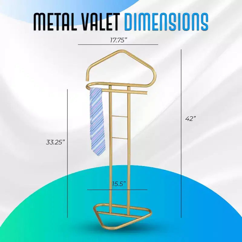 Kings Brand Furniture Kalblins Metal Suit Valet Stand, Clothes Rack, Clothing Organizer, Jacket Hanger