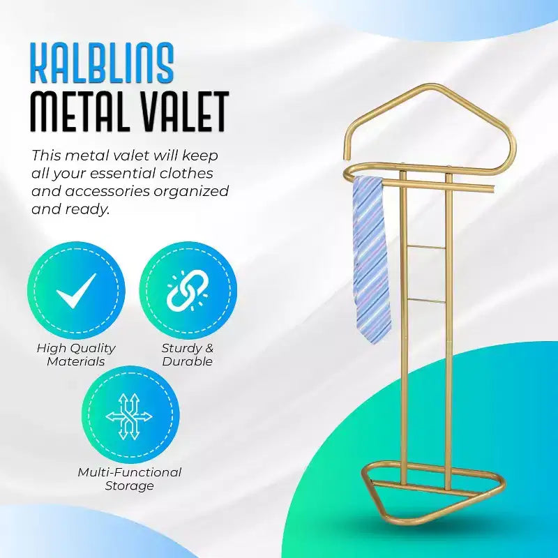 Kings Brand Furniture Kalblins Metal Suit Valet Stand, Clothes Rack, Clothing Organizer, Jacket Hanger