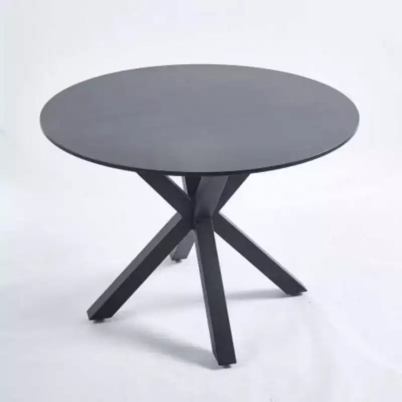 Mid-Century Cross-Leg Dining Table for 4-6, Round MDF Top with Pedestal Base