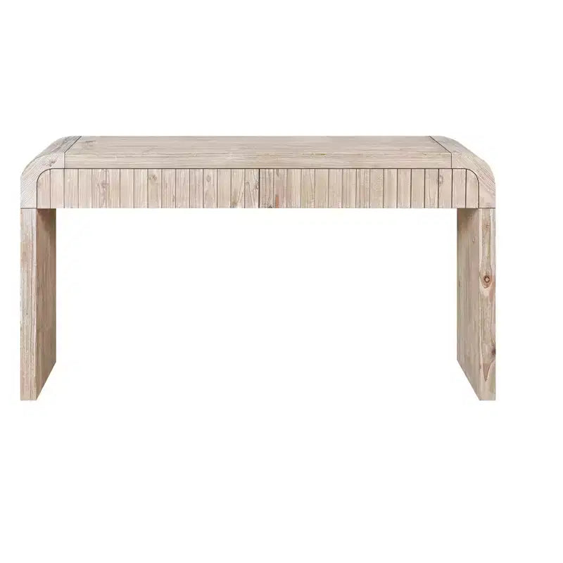 59''W Farmhouse Console Table with 2 Hidden Handle Drawers, Vintage Crafted Entryway Table - ModernLuxe