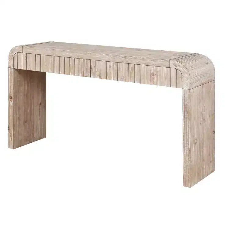 59''W Farmhouse Console Table with 2 Hidden Handle Drawers, Vintage Crafted Entryway Table - ModernLuxe