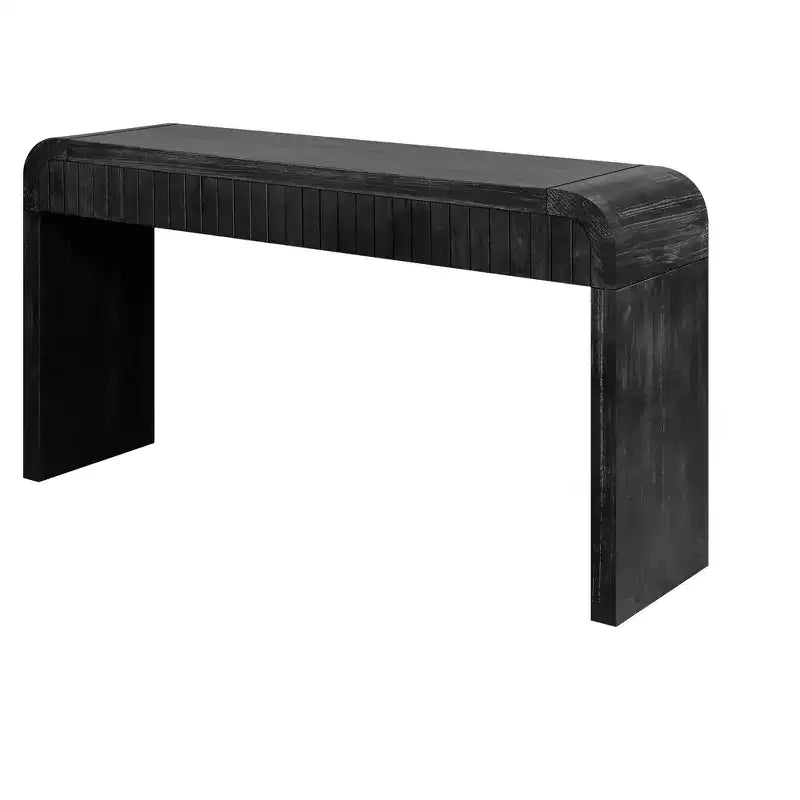 59''W Farmhouse Console Table with 2 Hidden Handle Drawers, Vintage Crafted Entryway Table - ModernLuxe