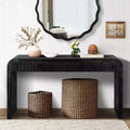 59''W Farmhouse Console Table with 2 Hidden Handle Drawers, Vintage Crafted Entryway Table - ModernLuxe