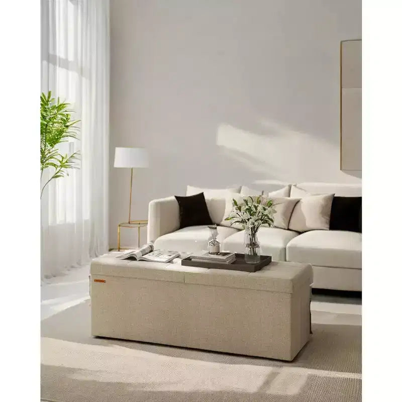 43 Storage Ottoman Bench, Ottoman with Storage, Ottoman Bench, Hold up to 660lb for Living Room