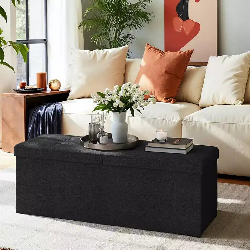43 Storage Ottoman Bench, Ottoman with Storage, Ottoman Bench, Hold up to 660lb for Living Room