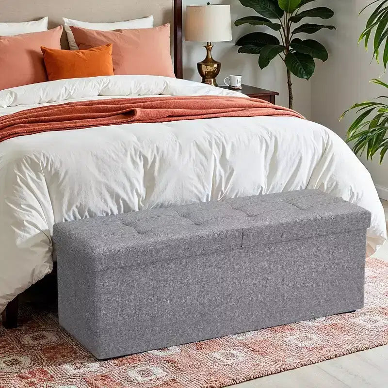 43 Storage Ottoman Bench, Ottoman with Storage, Ottoman Bench, Hold up to 660lb for Living Room
