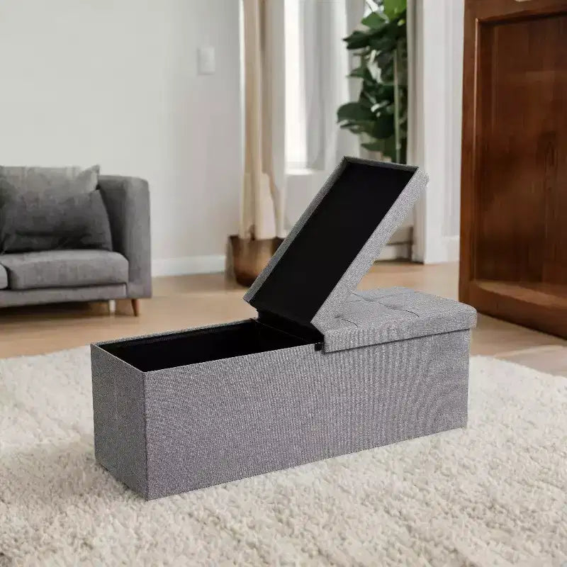 43 Storage Ottoman Bench, Ottoman with Storage, Ottoman Bench, Hold up to 660lb for Living Room