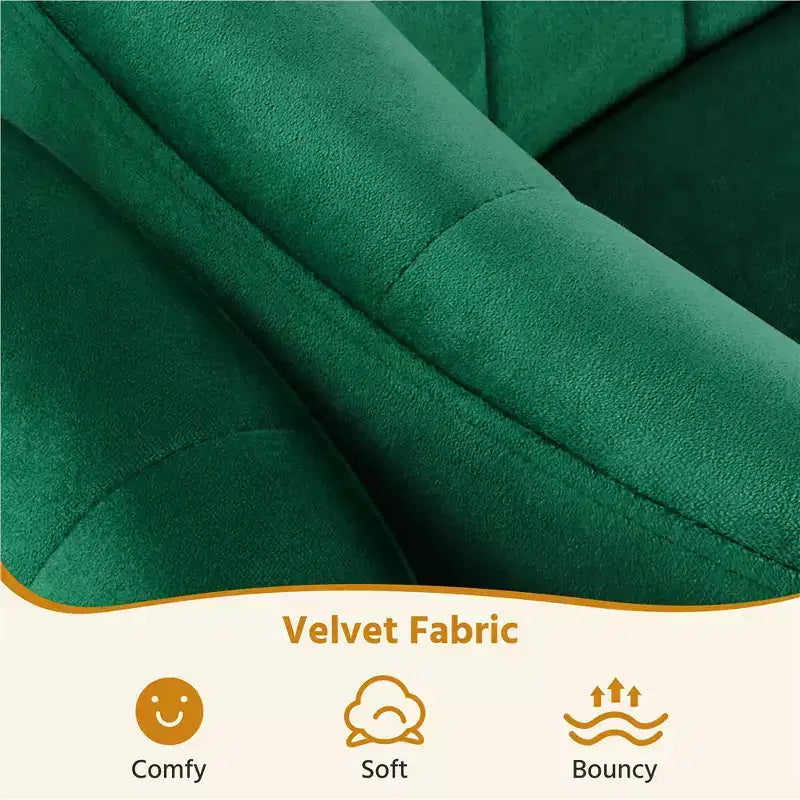 Yaheetech Set of 2 Channel Tufted Accent Armchairs with Gold Metal Legs for Living Room
