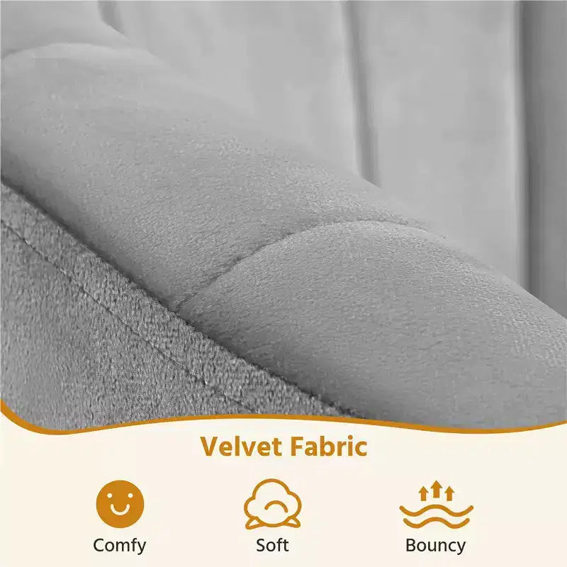 Yaheetech Set of 2 Channel Tufted Accent Armchairs with Gold Metal Legs for Living Room