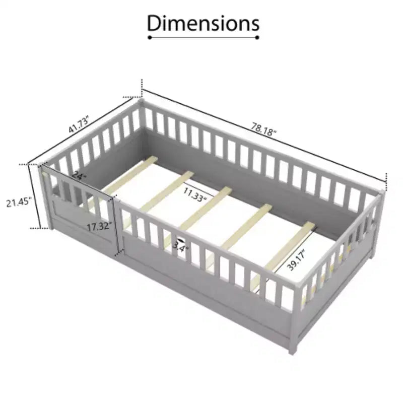 Compact Single Bed with Integrated High-Security Features and Door