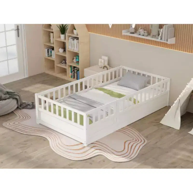 Compact Single Bed with Integrated High-Security Features and Door