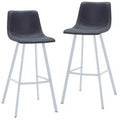 LeisureMod Elland 41 Upholstered Leather Bar Stool with Iron Legs - Modern White Base and Footrest Counter Height Stool for Kitchen and Bar, Set of 2
