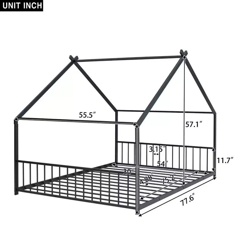 Whisen Playhouse Design Metal Frame House Bed, Superior Quality
