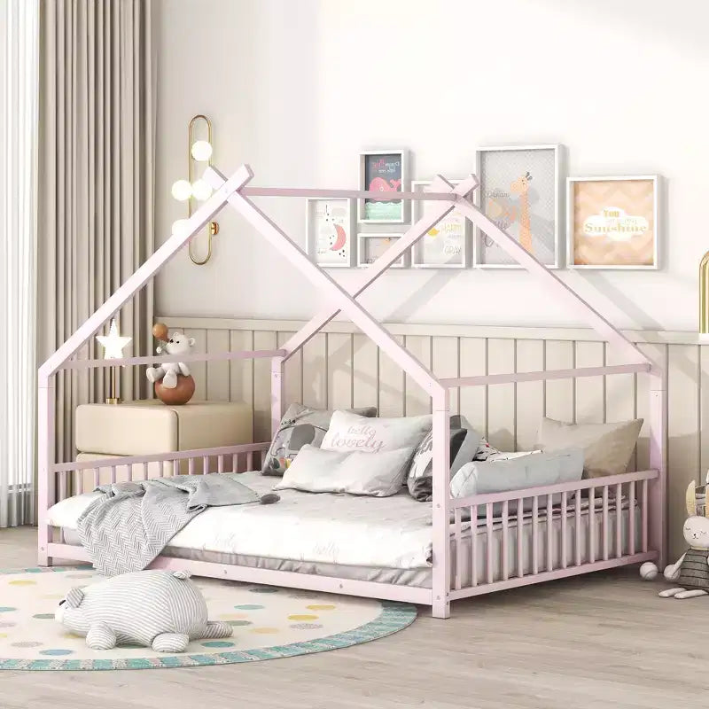 Whisen Playhouse Design Metal Frame House Bed, Superior Quality