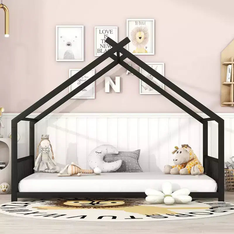 Whisen Playhouse Design Metal Frame House Bed, Superior Quality