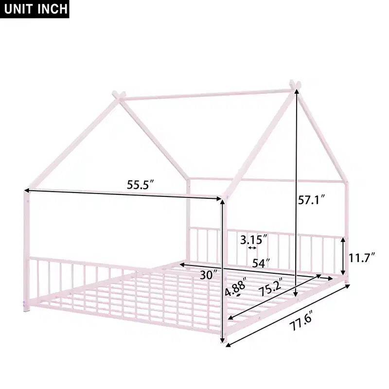 Whisen Playhouse Design Metal Frame House Bed, Superior Quality