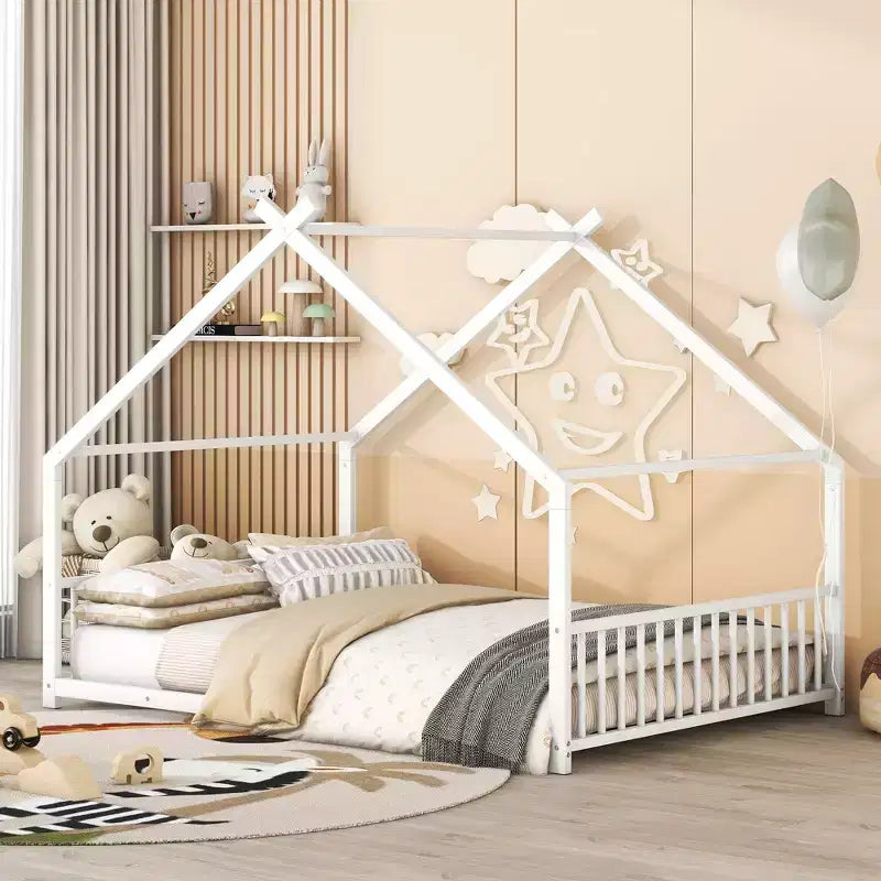 Whisen Playhouse Design Metal Frame House Bed, Superior Quality