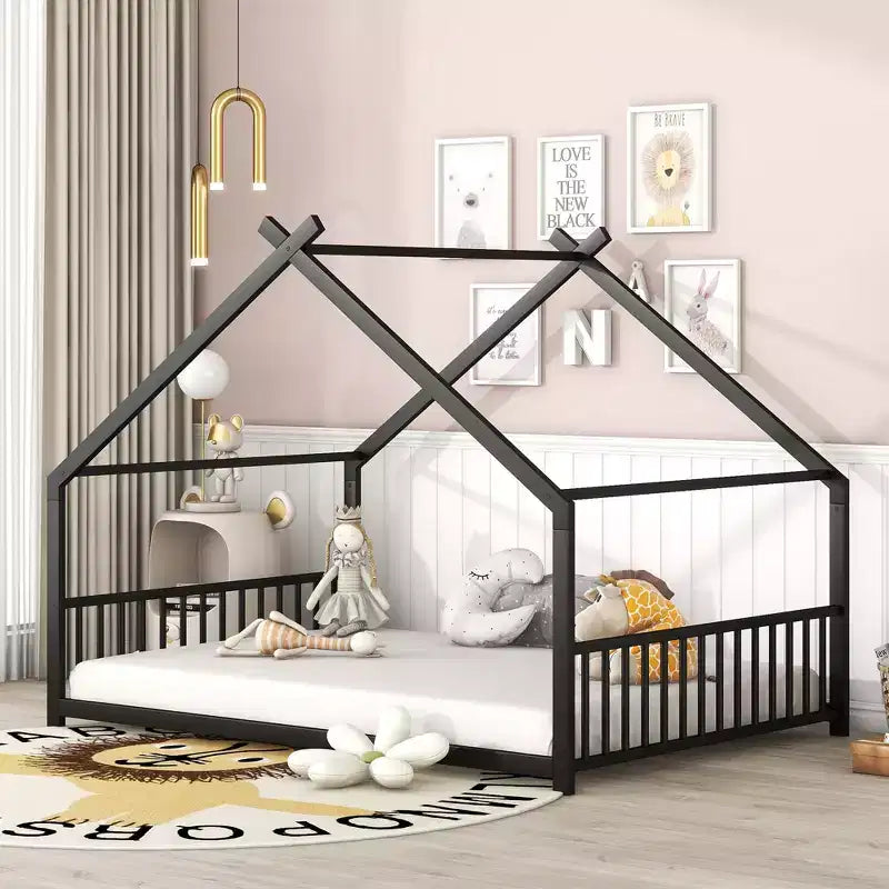 Whisen Playhouse Design Metal Frame House Bed, Superior Quality