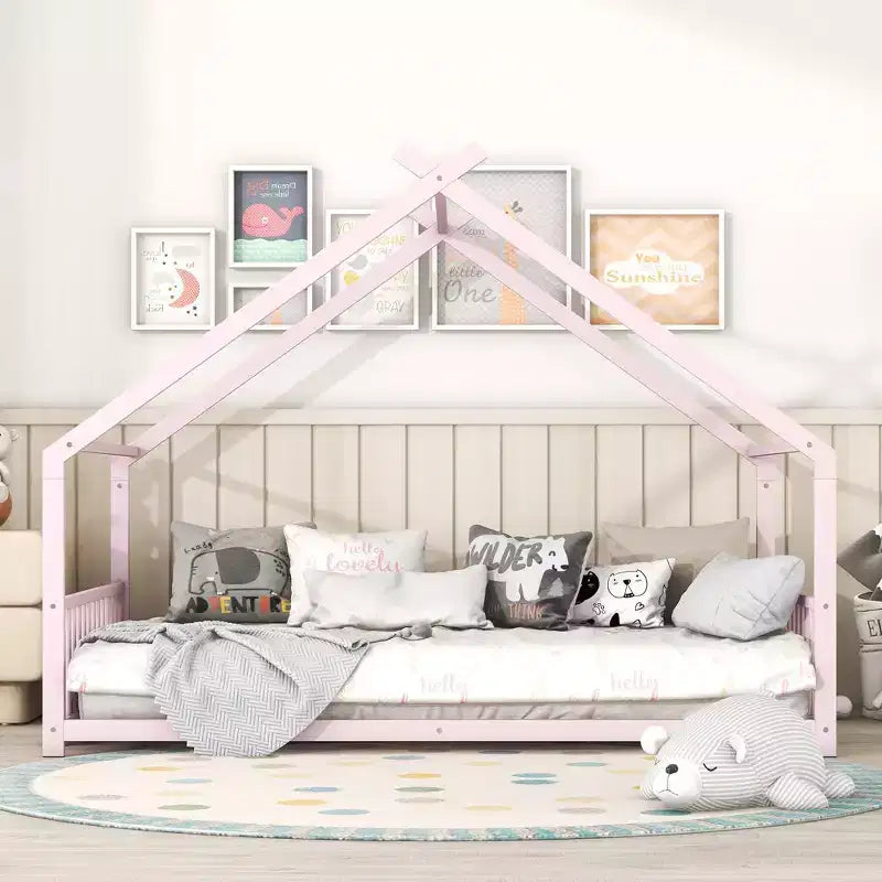 Whisen Playhouse Design Metal Frame House Bed, Superior Quality