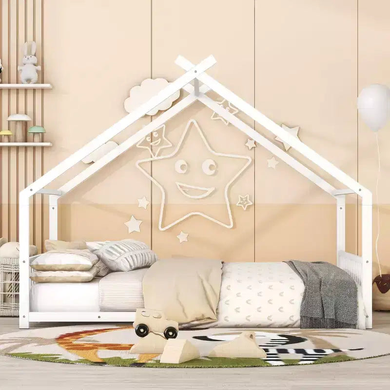 Whisen Playhouse Design Metal Frame House Bed, Superior Quality