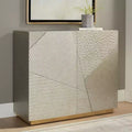 55 Downing Street Marian 39 1/2 Wide Gold Stainless Steel Asymmetrical 2-Door Cabinet