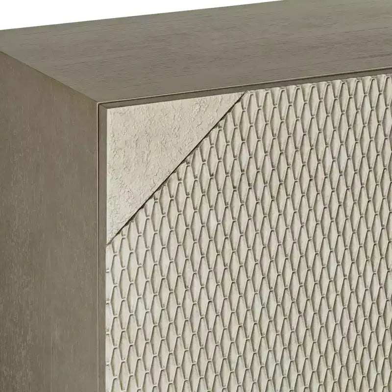 55 Downing Street Marian 39 1/2 Wide Gold Stainless Steel Asymmetrical 2-Door Cabinet