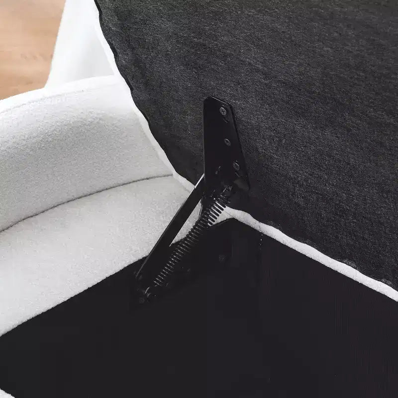 Zeus & Ruta Chenille Fabric Bench with Large Storage Space