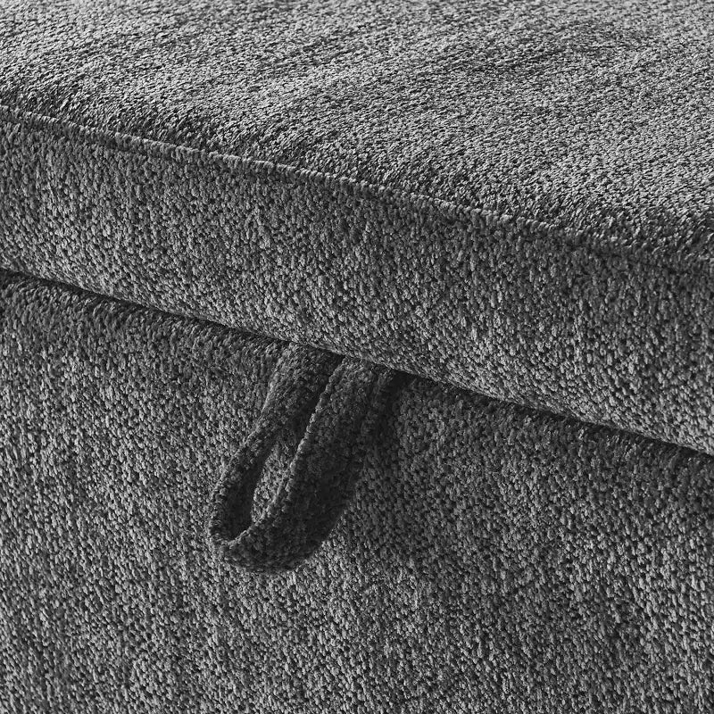 Zeus & Ruta Chenille Fabric Bench with Large Storage Space