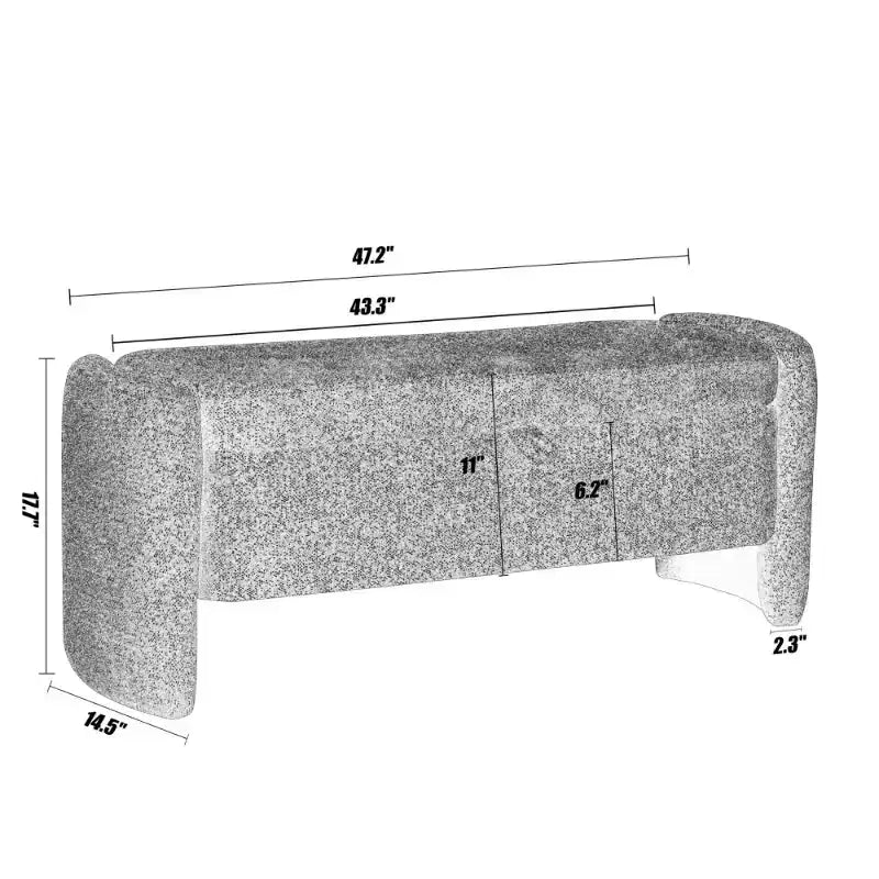 Zeus & Ruta Chenille Fabric Bench with Large Storage Space