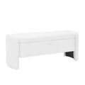 Zeus & Ruta Chenille Fabric Bench with Large Storage Space