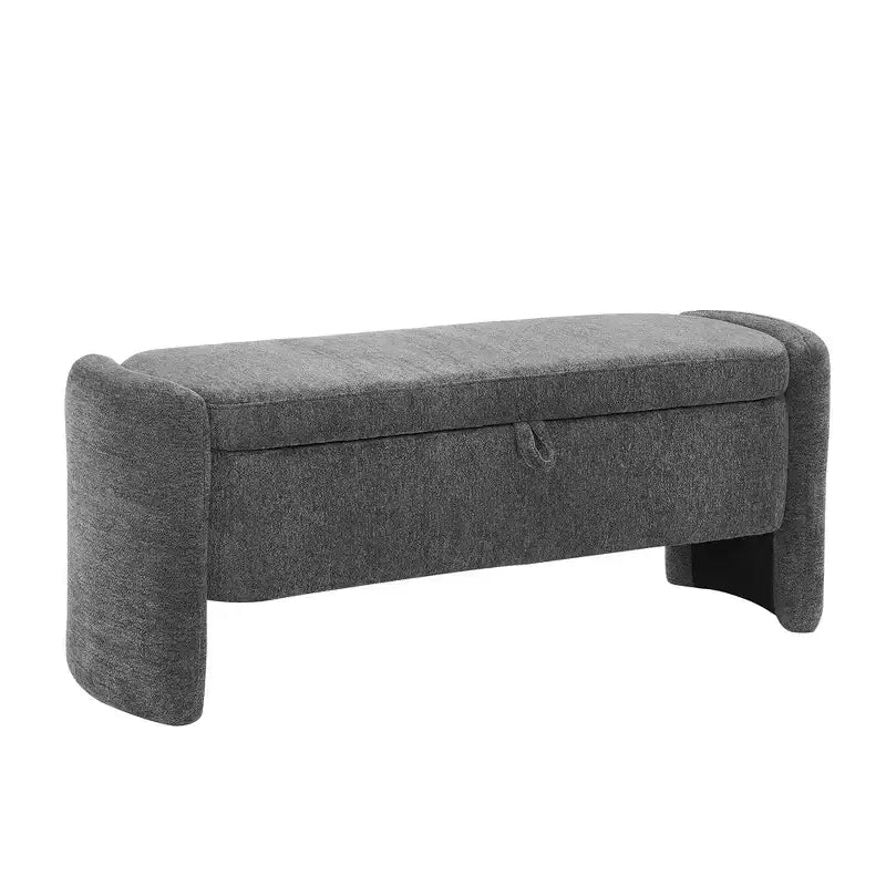 Zeus & Ruta Chenille Fabric Bench with Large Storage Space