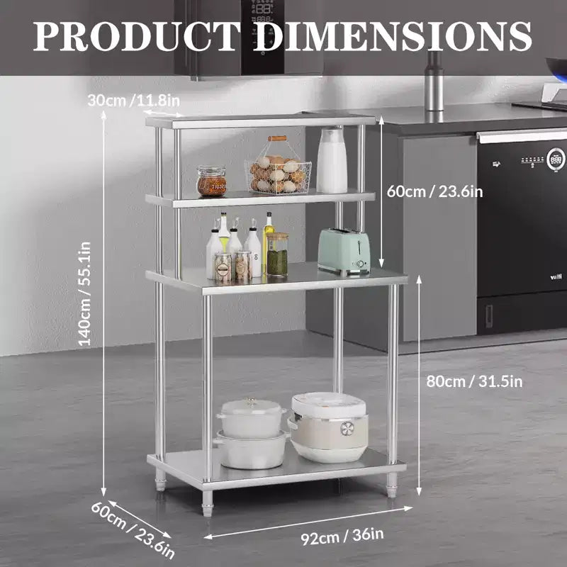 Stainless Steel Work Table with Overshelf