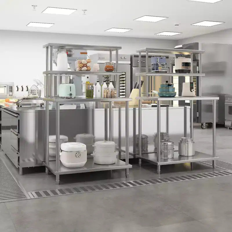 Stainless Steel Work Table with Overshelf