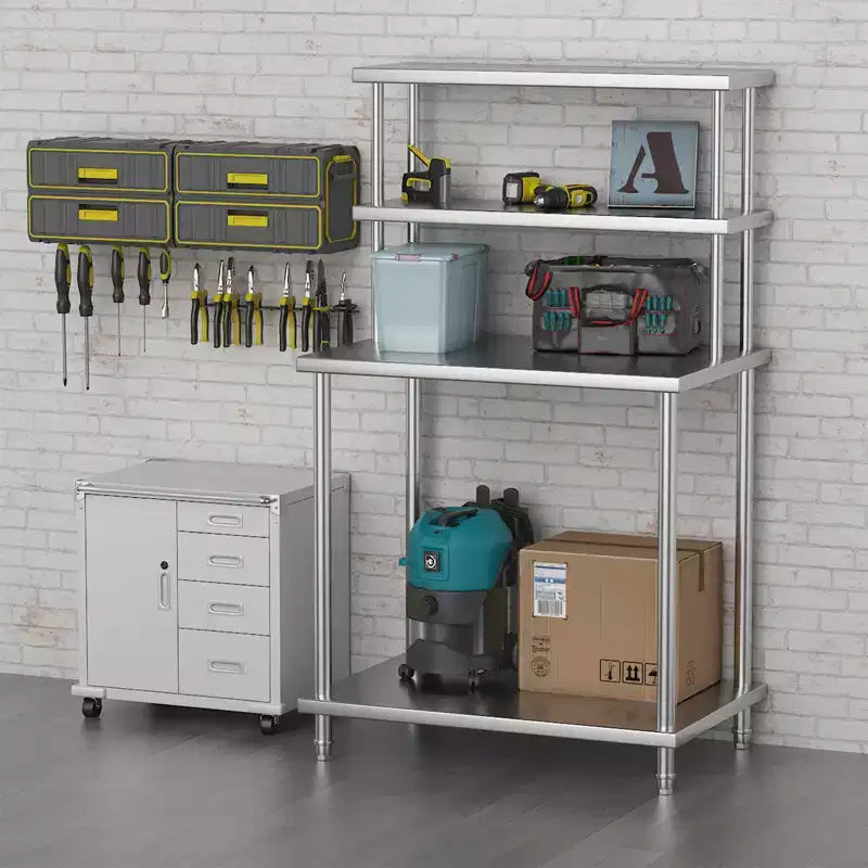 Stainless Steel Work Table with Overshelf