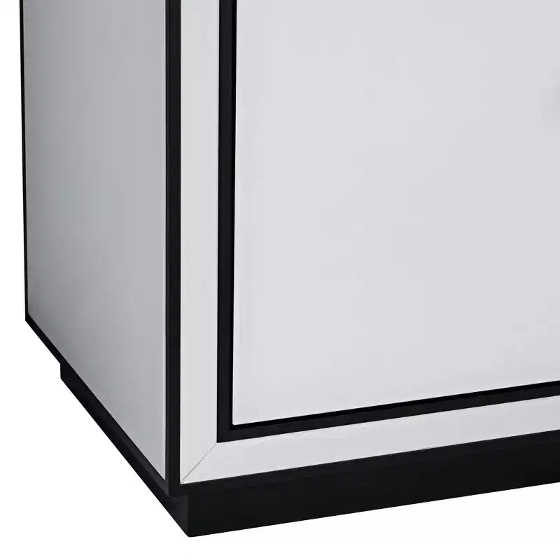 Studio 55D Biscaya 31 1/2 White Reverse Painted Glass Accent Chest