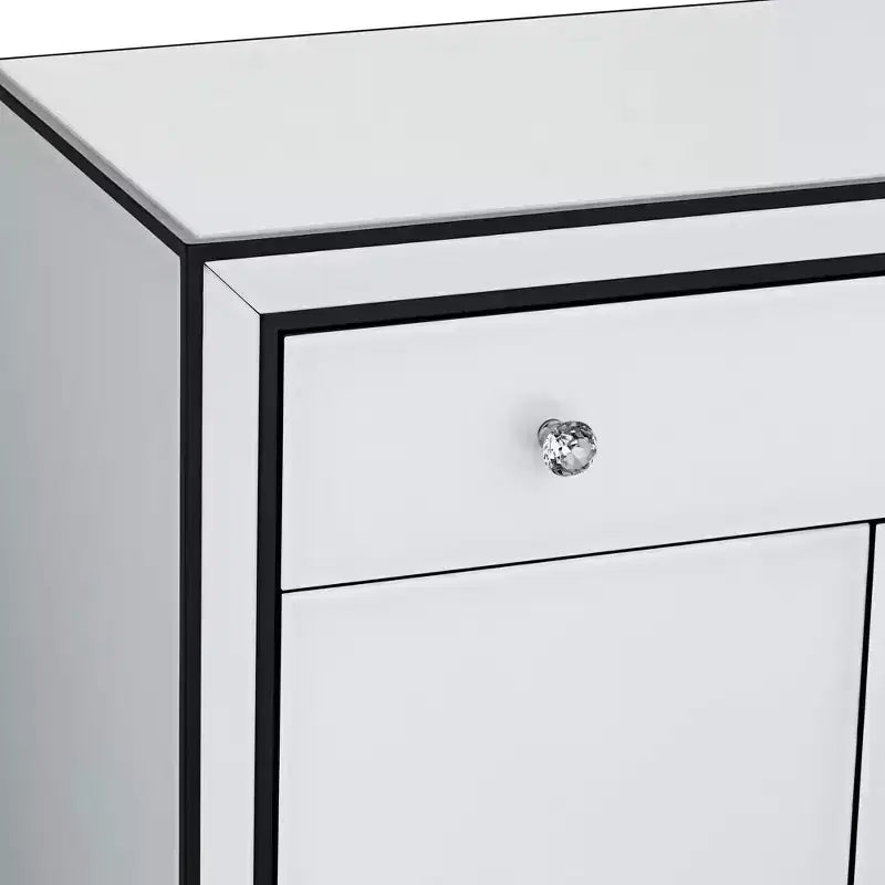 Studio 55D Biscaya 31 1/2 White Reverse Painted Glass Accent Chest