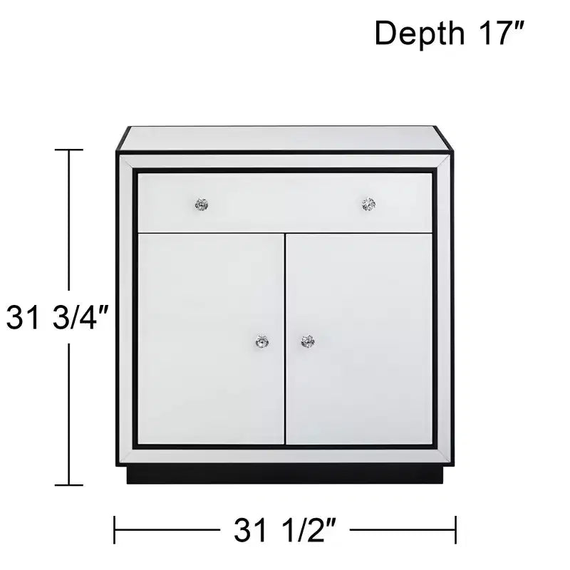 Studio 55D Biscaya 31 1/2 White Reverse Painted Glass Accent Chest