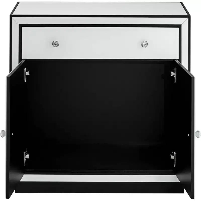 Studio 55D Biscaya 31 1/2 White Reverse Painted Glass Accent Chest