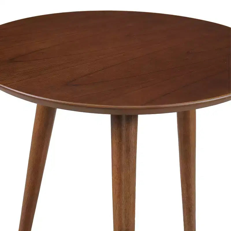GDFStudio Bridie Mid Century Modern Round Wood End Table with Splayed Legs
