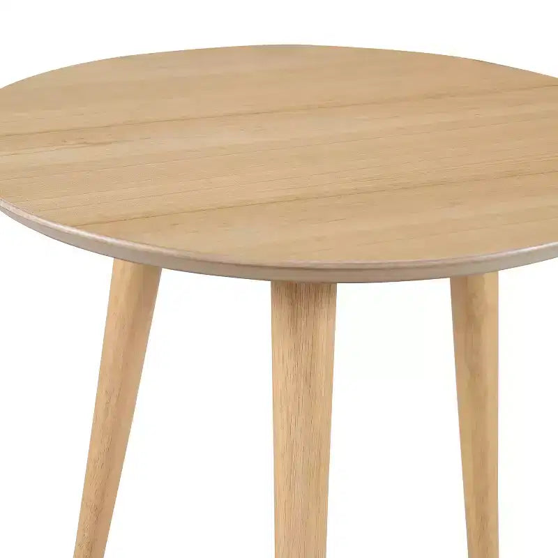 GDFStudio Bridie Mid Century Modern Round Wood End Table with Splayed Legs